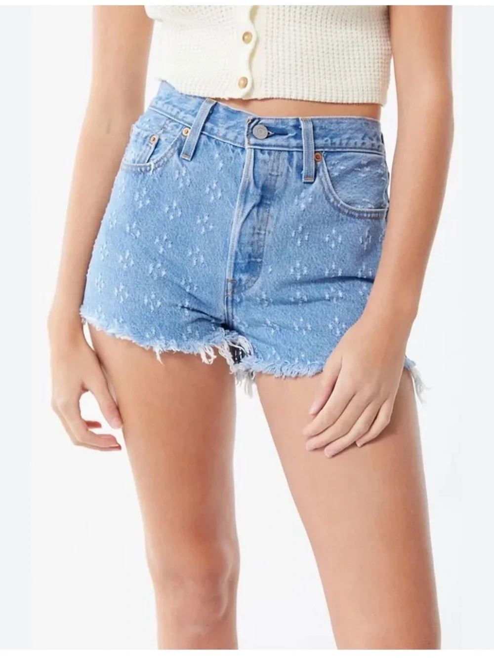 Levi's 501 High-Waisted Denim Short - Dottie Blues W32